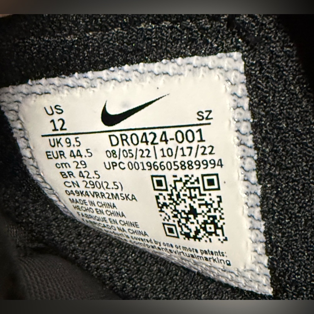 Nike Jacquemus x‎ J Force 1 LX SP Low Black Womens Size 12 Mens Size 10.5 - Picture 6 of 6